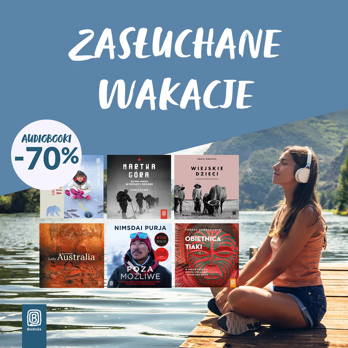 Grafika promocji - Zasłuchane wakacje 🎧