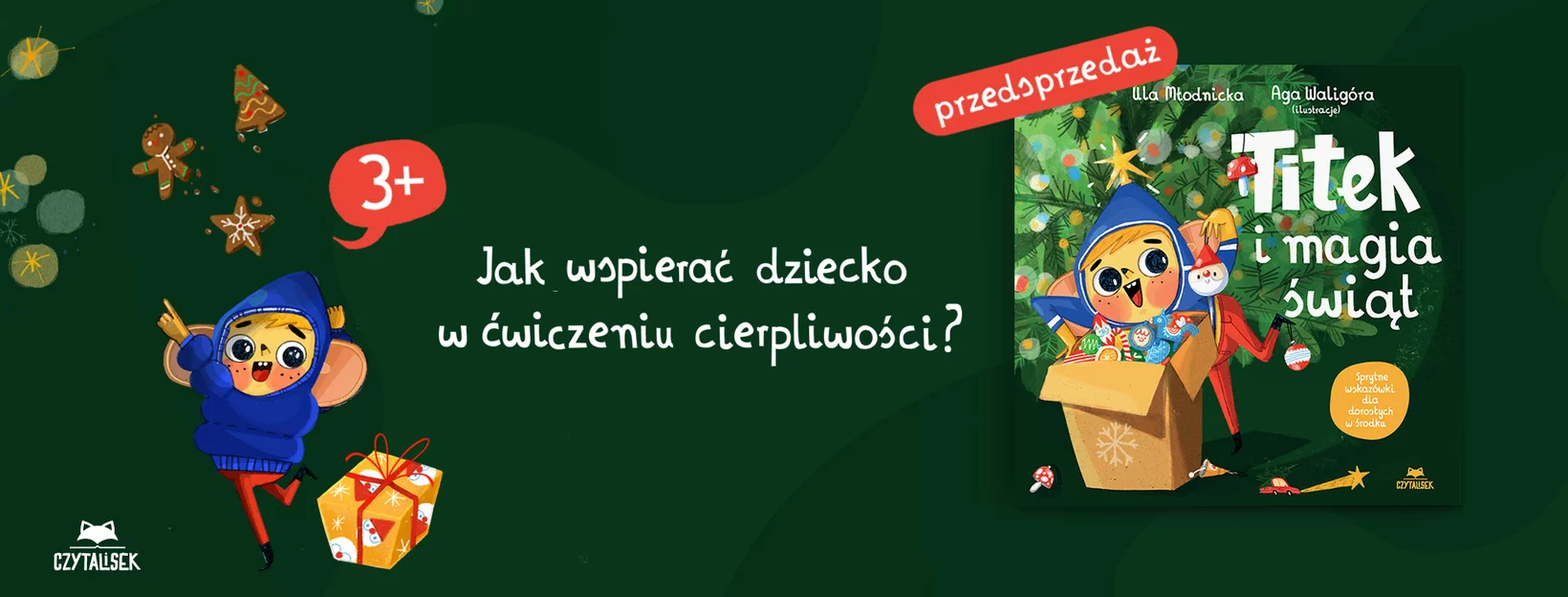 Titek i magia świąt, Ula Młodnicka, Agnieszka Waligóra, książki dla dzieci, przedsprzedaż