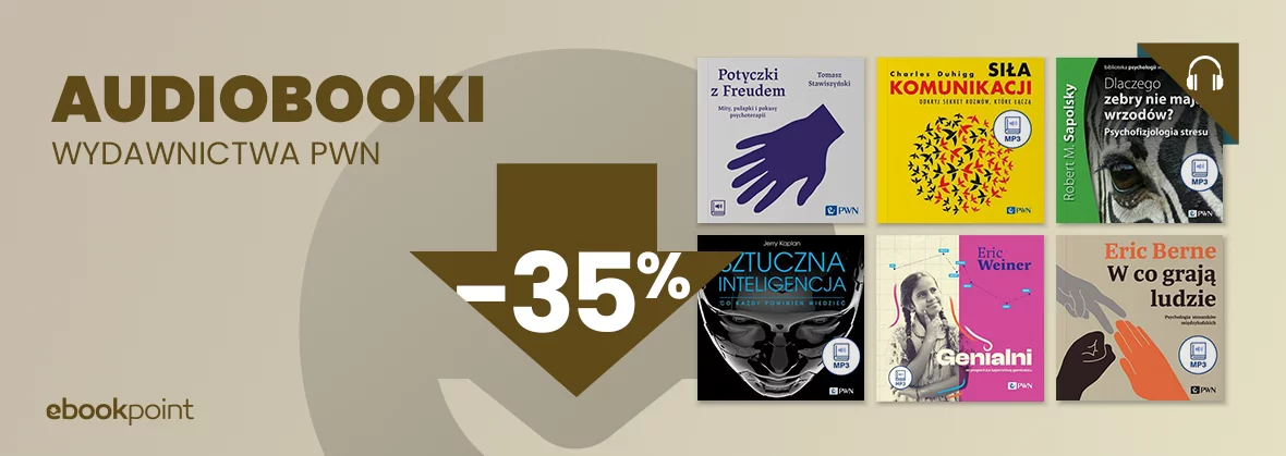 Grafika promocyjna - Audiobooki Wydawnictwa PWN -35%