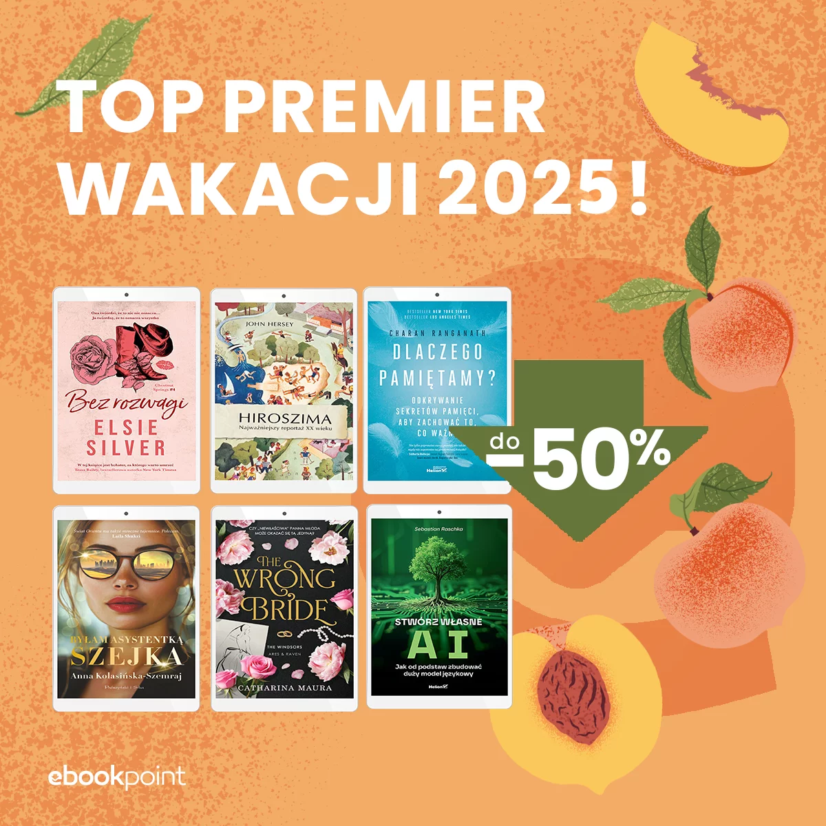 Grafika promocji - TOP premier wakacji 2025 do -50%!