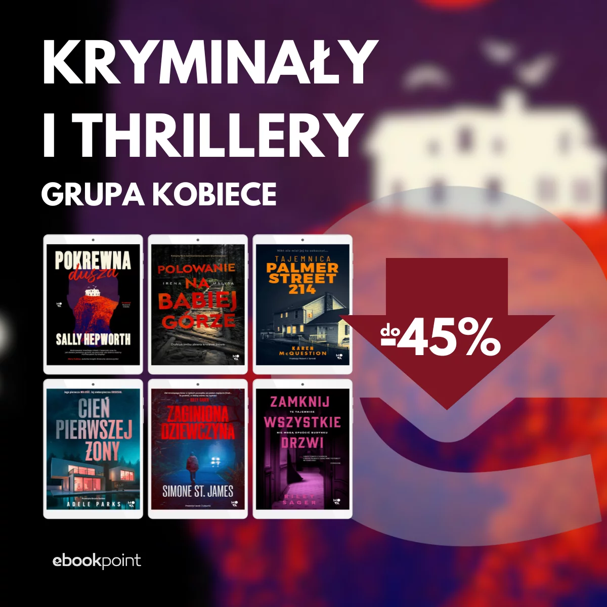 Grafika promocji - Kryminały i thrillery / Grupa Kobiece do -45%
