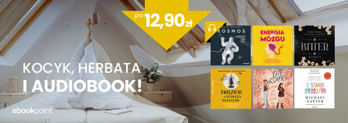 Grafika promocji - Kocyk, herbata i audiobook! / po 12,90zł