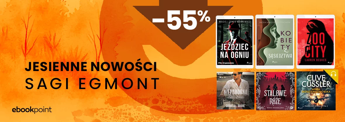 Grafika promocji - Jesienne nowości Sagi Egmont -55%