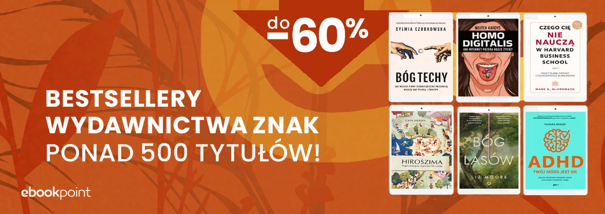Grafika promocji - BESTSELLERY Wydawnictwa Znak / Ponad 500 tytułów