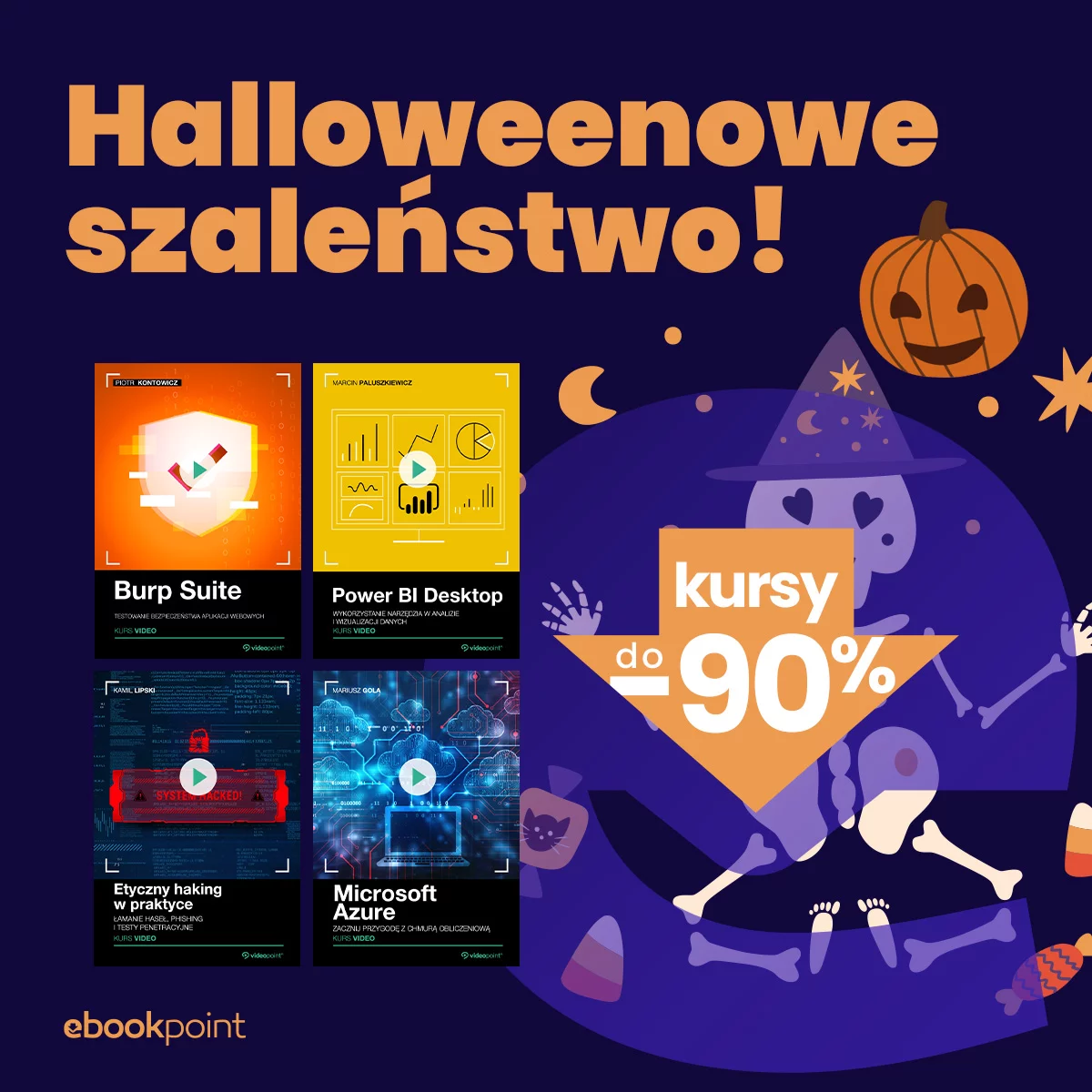 Grafika promocji - Halloweenowe szaleństwo! [kursy do -90%]