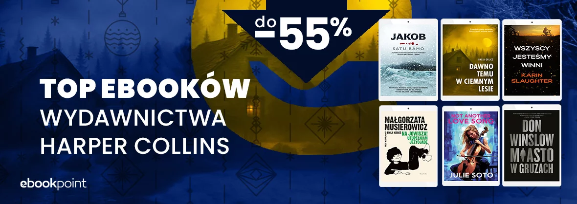Grafika promocji - TOP EBOOKÓW Wydawnictwa Harper Collins / do -55%