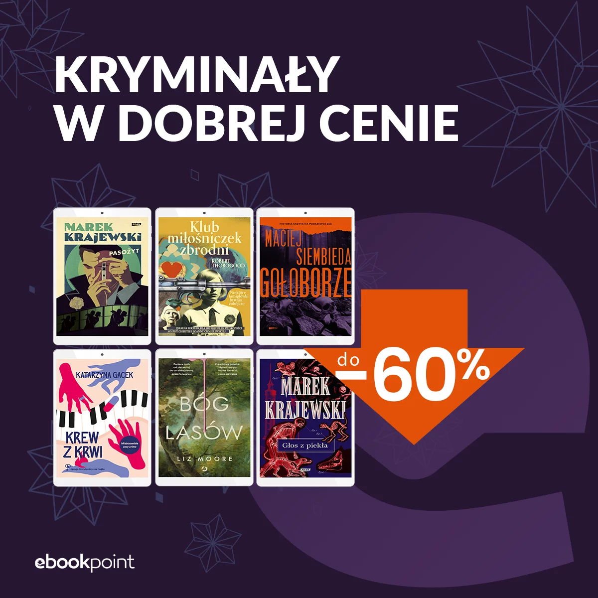 Grafika promocji - KRYMINAŁY w dobrej cenie / do -60%