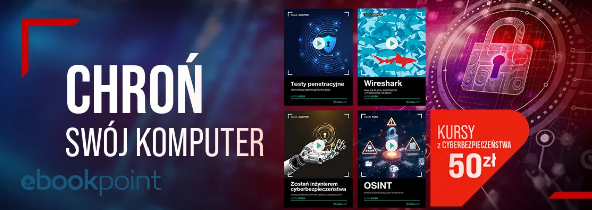 Grafika promocji - Chroń swój komputer - kursy z cyberbezpieczeństwa po 50 zł
