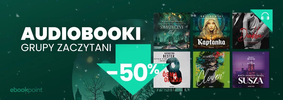 Grafika promocji - Audiobooki GRUPY ZACZYTANI -50%