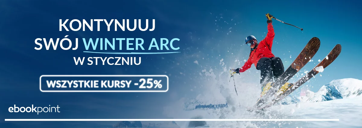 Grafika promocji - Kontynuuj swój Winter Arc! Wszystkie kursy online -25%