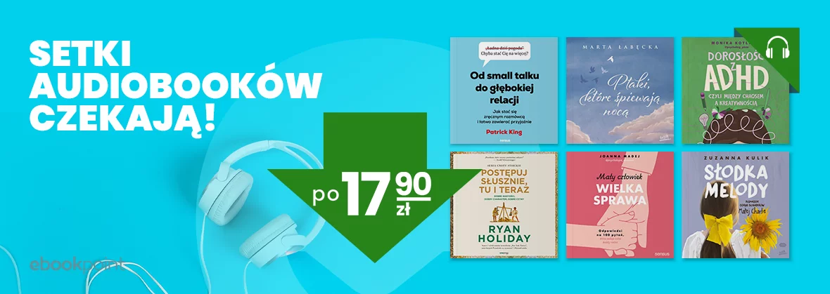 Grafika promocji - Setki audiobooków czekają w cenie 17,90zł