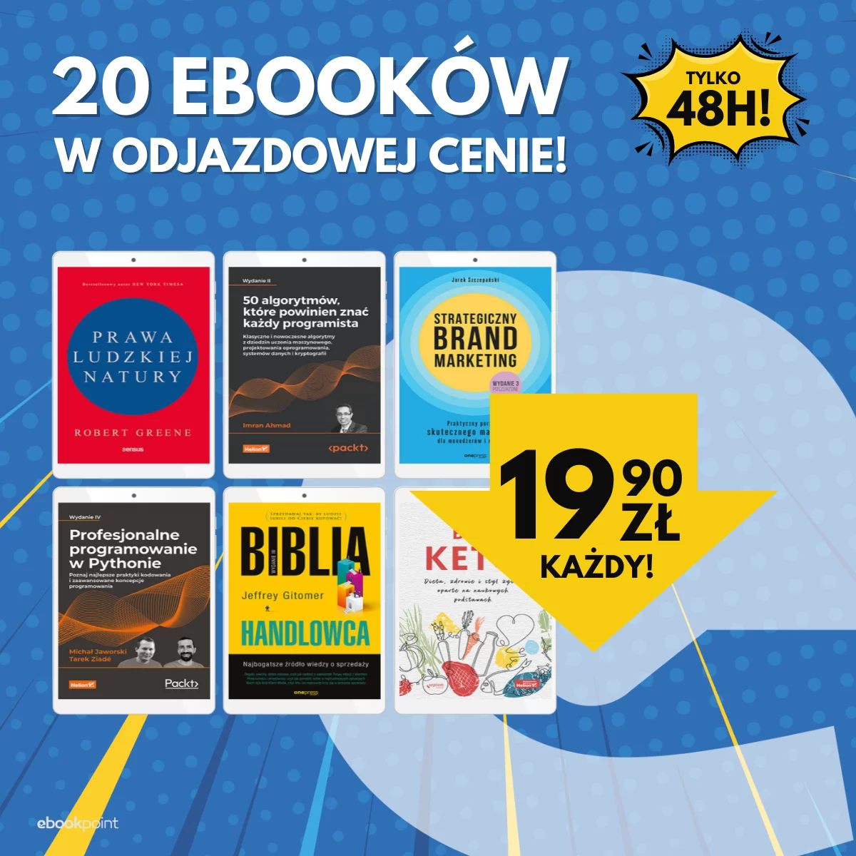 Grafika promocji - TYLKO 48h! Petarda! 20 ebooków po 19,90zł!