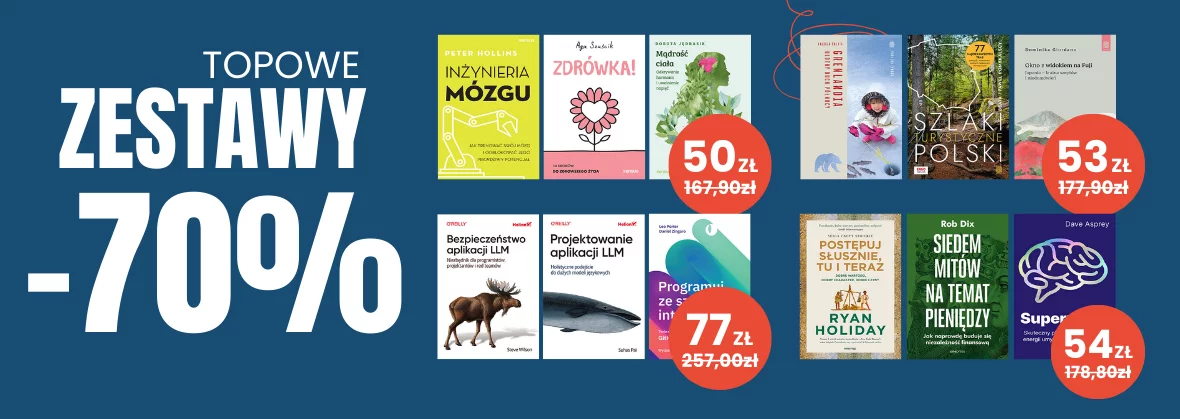 Grafika promocji - Topowe ZESTAWY EBOOKÓW -70% / Łap tylko do 22 marca!