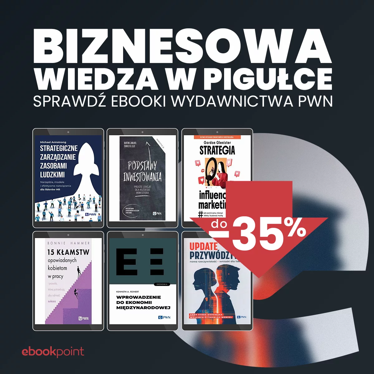 Grafika promocji - Biznesowa wiedza w pigułce / -35%
