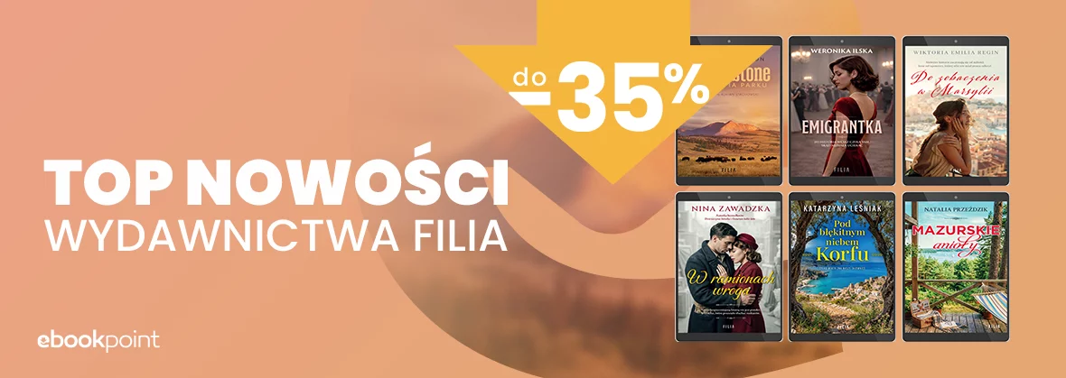 Grafika promocji - TOP nowości wydawnictwa FILIA do -35%