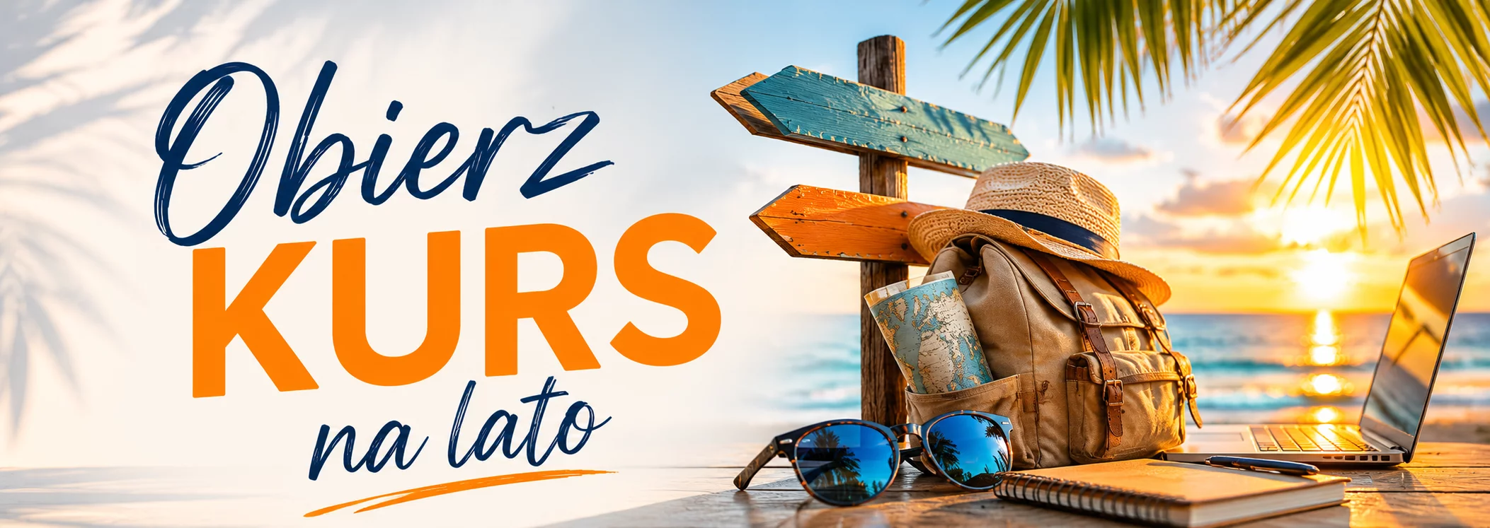 Grafika promocji - Kurs online na lato [wszystkie kursy -25%]