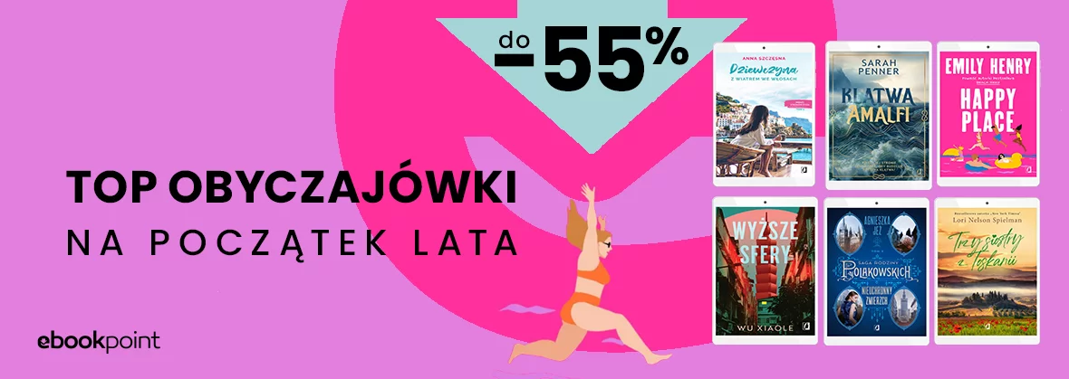 Grafika promocji - TOP obyczajówki na początek lata do -55%