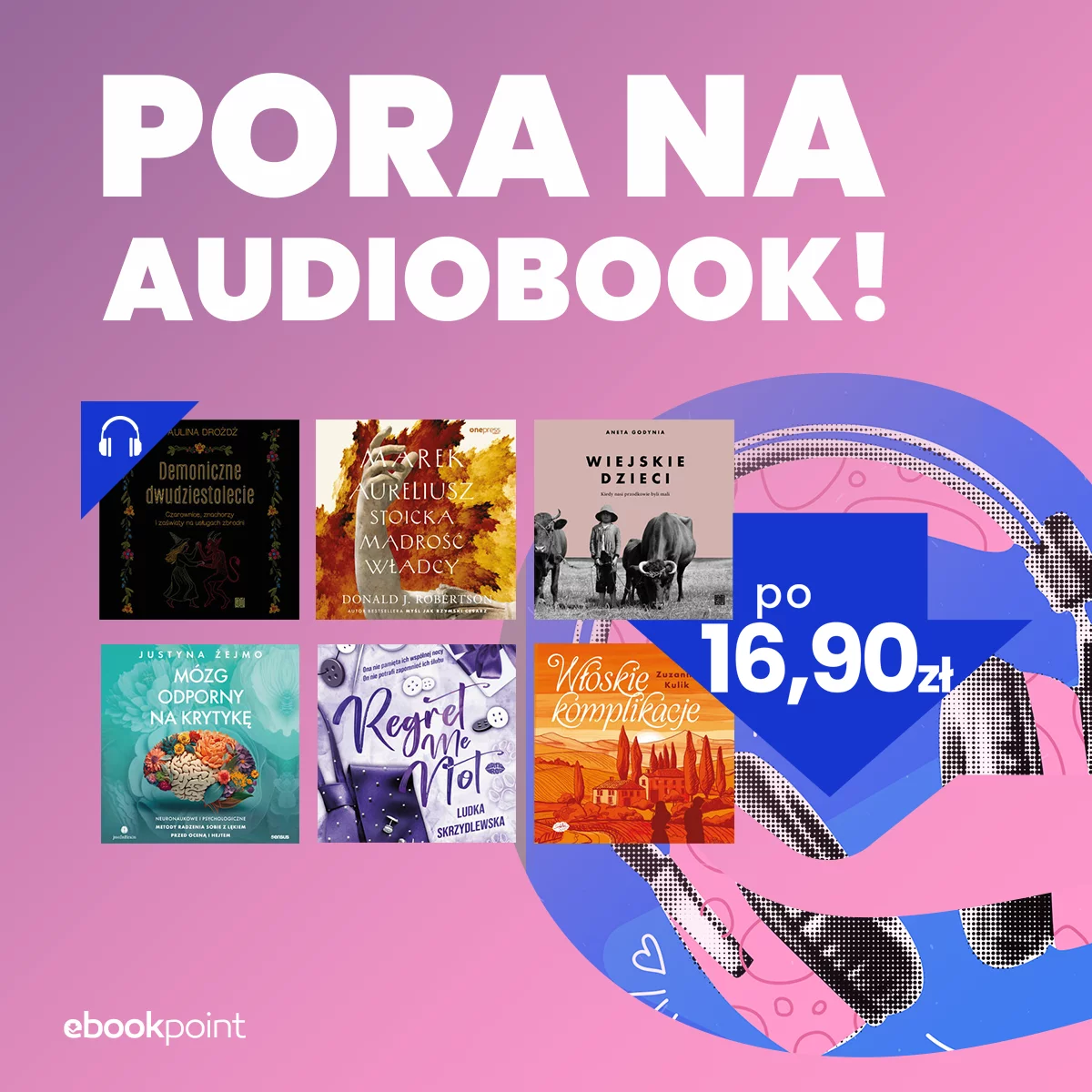 Grafika promocji - Pora na AUDIOBOOK po 16,90zł!