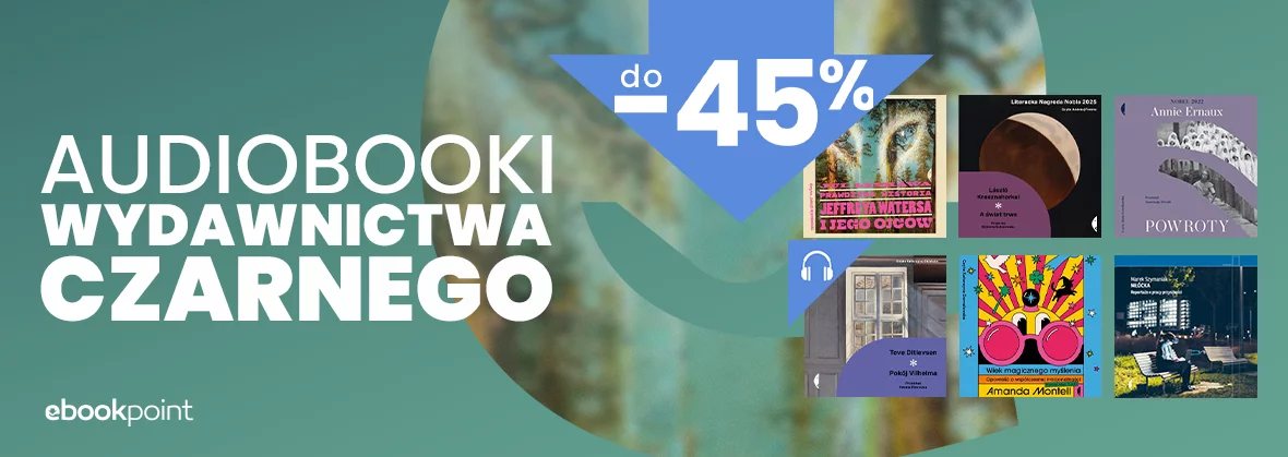 Grafika promocji - Audiobooki WYDAWNICTWA CZARNEGO  do -45%