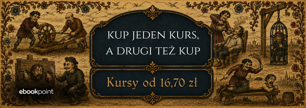 Grafika promocji - Kursy od 16,70 zł. Kup jeden kurs, a drugi też kup!