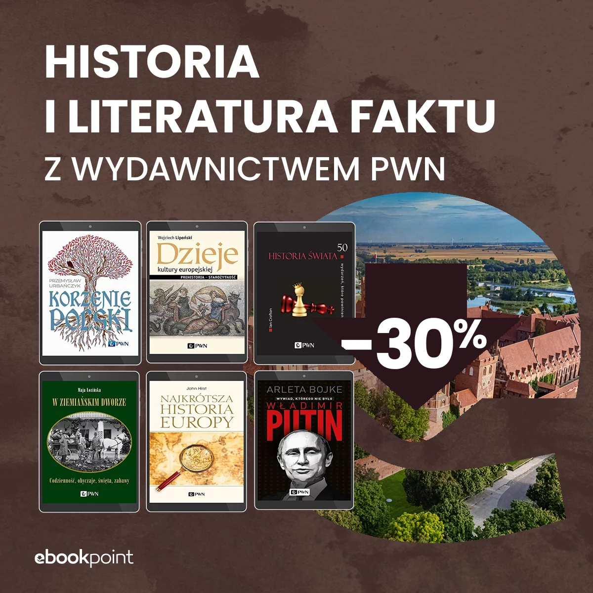 Grafika promocji - Historia i literatura faktu z Wydawnictwem PWN / -30%