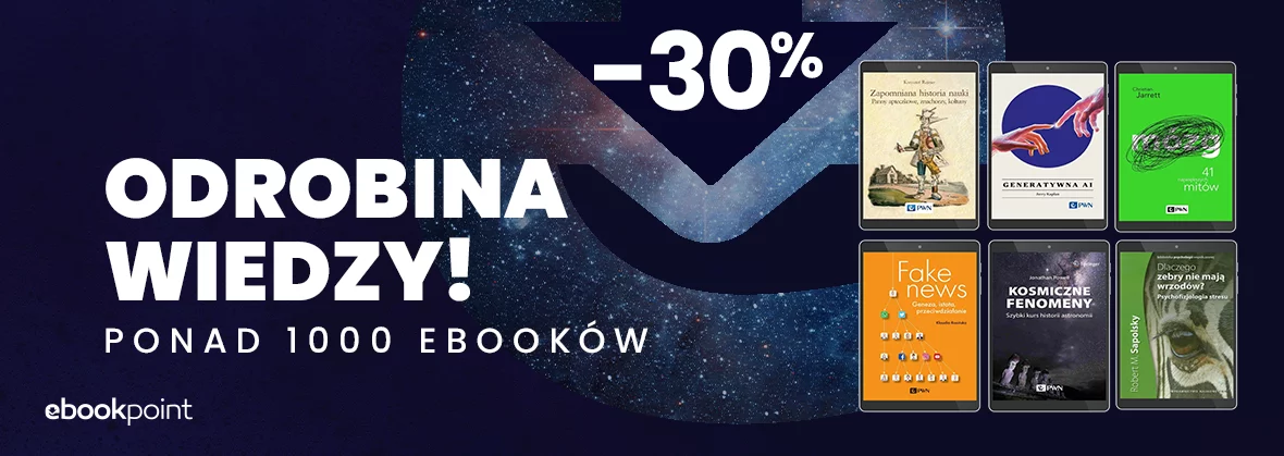 Grafika promocji - Odrobina WIEDZY! Ponad 1000 ebooków wydawnictwa PWN