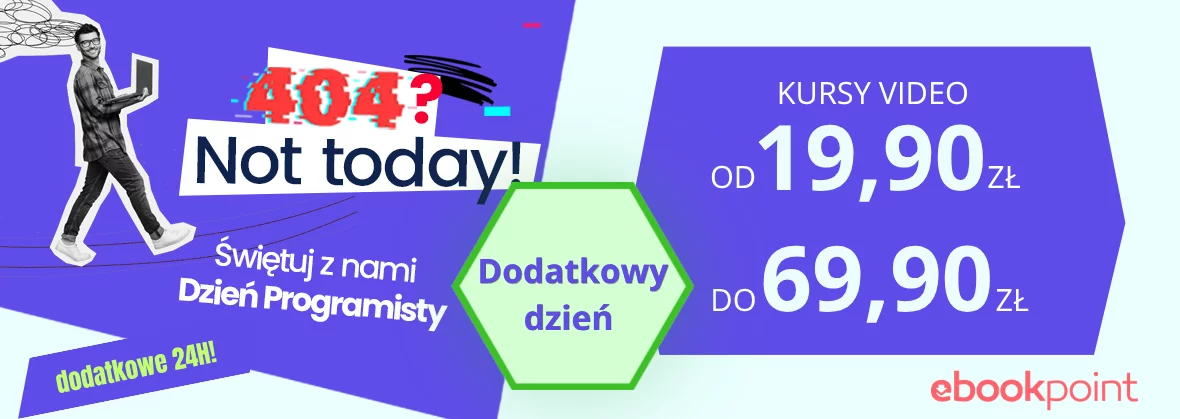 Grafika promocji - DZIEŃ PROGRAMISTY 2026 - dodatkowe 24 godziny [kursy od 19,90 zł]