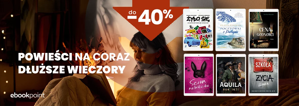 Grafika promocji - Powieści na coraz dłuższe wieczory do -40%