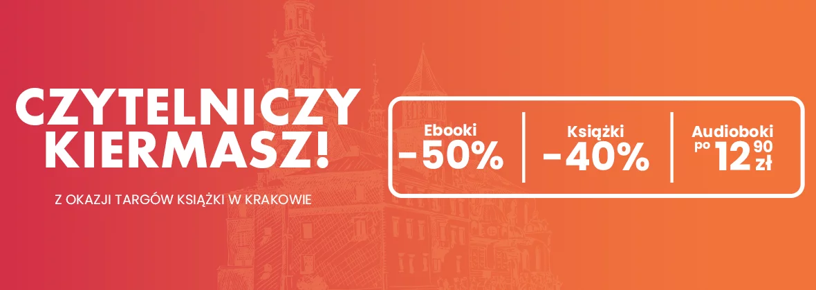 Grafika promocji - CZYTELNICZY KIERMASZ! Z okazji Targów Książki w Krakowie!