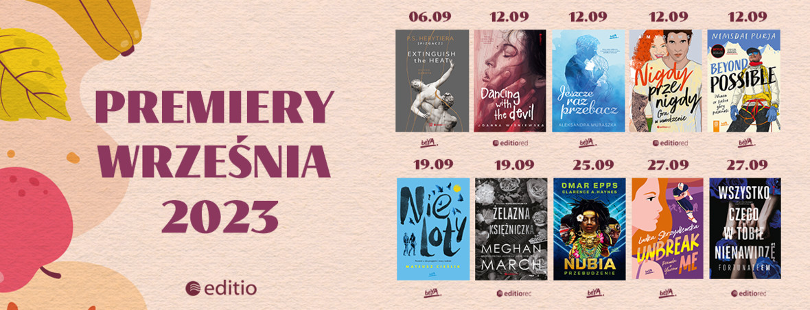 Premiery wrzenia 2023 | Wydawnictwo Editio, Editio Red, BeYa, Sensus