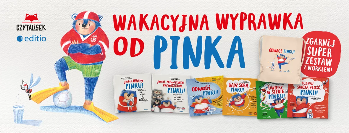 Zgarnij super zestaw: książka o Pinku + worek na skarby!