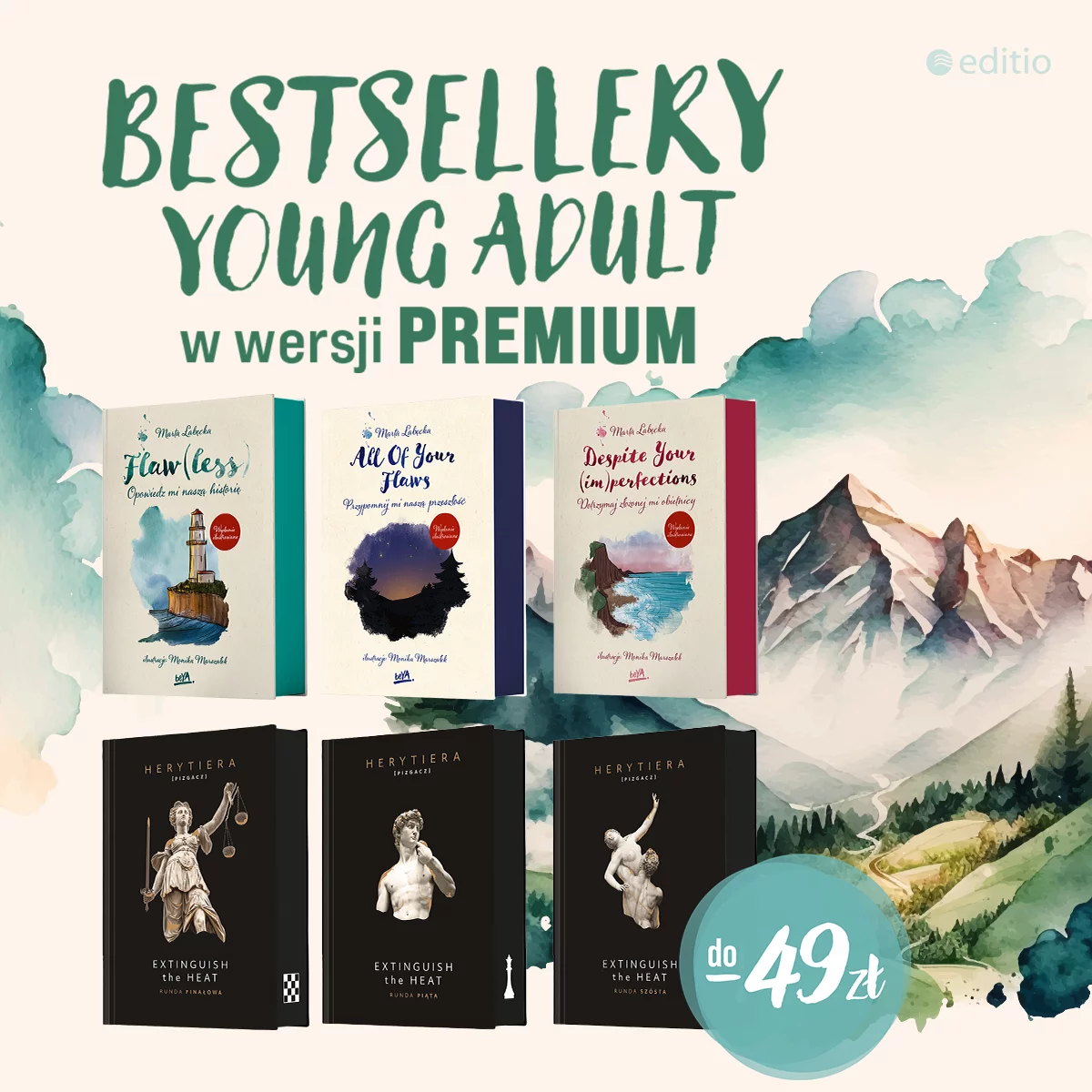 Grafika promocji - Bestsellery Young Adult w wersji PREMIUM ⭐
