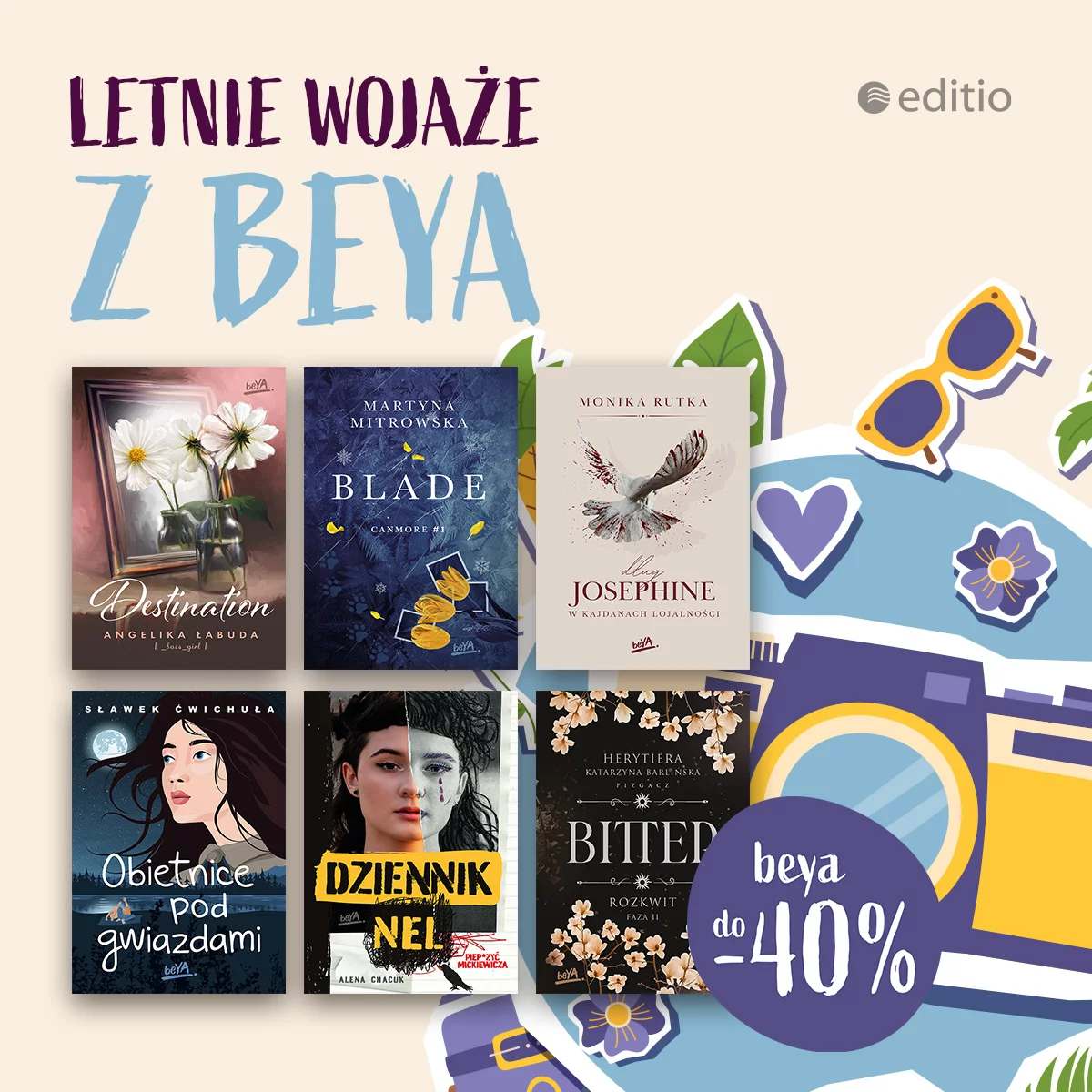 Grafika promocji -  Letnie wojaże z beya 💜