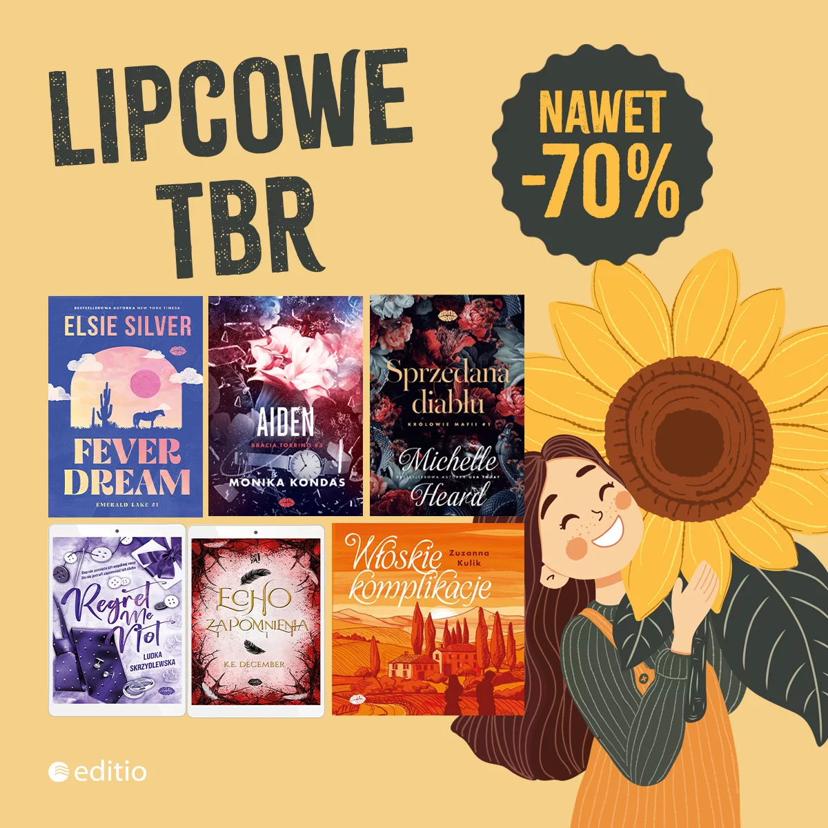 Grafika promocji - Lipcowe TBR 🌻
