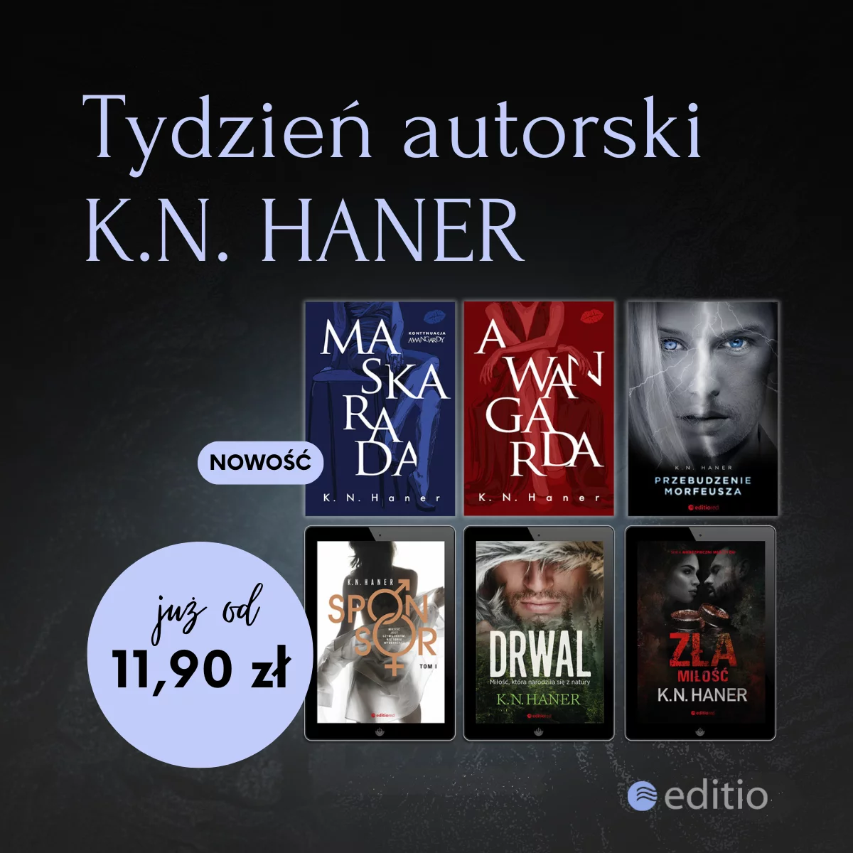 Grafika promocji - Tydzień autorski K.N. Haner 💙