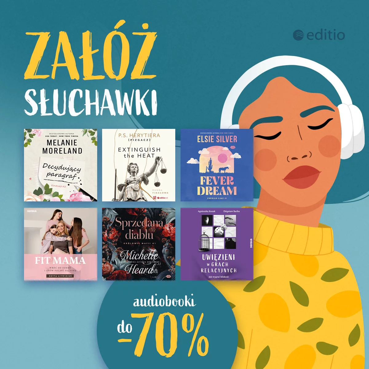 Grafika promocji - Załóż słuchawki 🎧