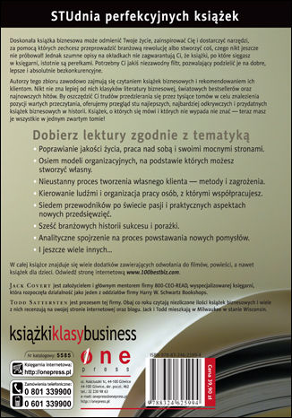 Tylna okładka: 100 najlepszych książek biznesowych. Poznaj niezbędny kanon