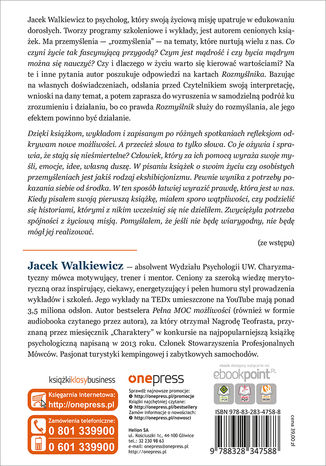 Tył okładki książki/ebooka Rozmyślnik Jacka Walkiewicza. Zainspiruj się do działania!