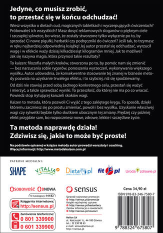 Tył okładki książki/ebooka Schudnij z Kaizen