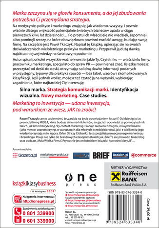 Tył okładki książki/ebooka Zakamarki marki. Rzeczy, o których mogłeś nie wiedzieć, zapomnieć lub pominąć podczas budowania swojej marki