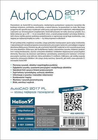 Tylna okładka: AutoCAD 2017 PL. Pierwsze kroki