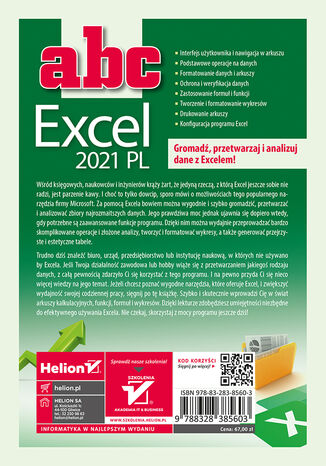 Tył okładki książki/ebooka ABC Excel 2021 PL