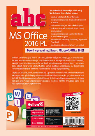 Tylna okładka: ABC MS Office 2016 PL