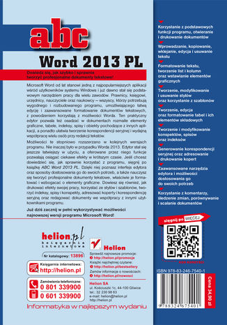 Tylna okładka: ABC Word 2013 PL