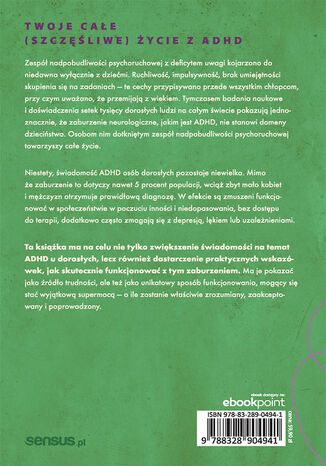Tylna okładka: Dorosłość z ADHD, czyli między chaosem a kreatywnością