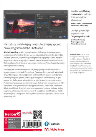 Tylna okładka: Adobe Photoshop PL. Oficjalny podręcznik. Edycja 2023