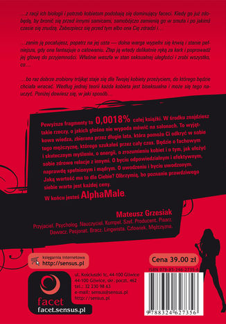 Tylna okładka: AlphaMale. Wydanie II rozszerzone