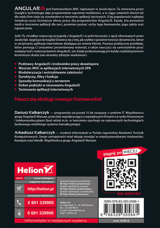 Tylna okładka: AngularJS. Pierwsze kroki