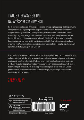 Tylna okładka: Awans i co dalej? 99 dni na odnalezienie się w nowej roli