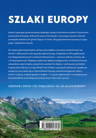 Tylna okładka: Szlaki Europy. 40 najpiękniejszych tras trekkingowych